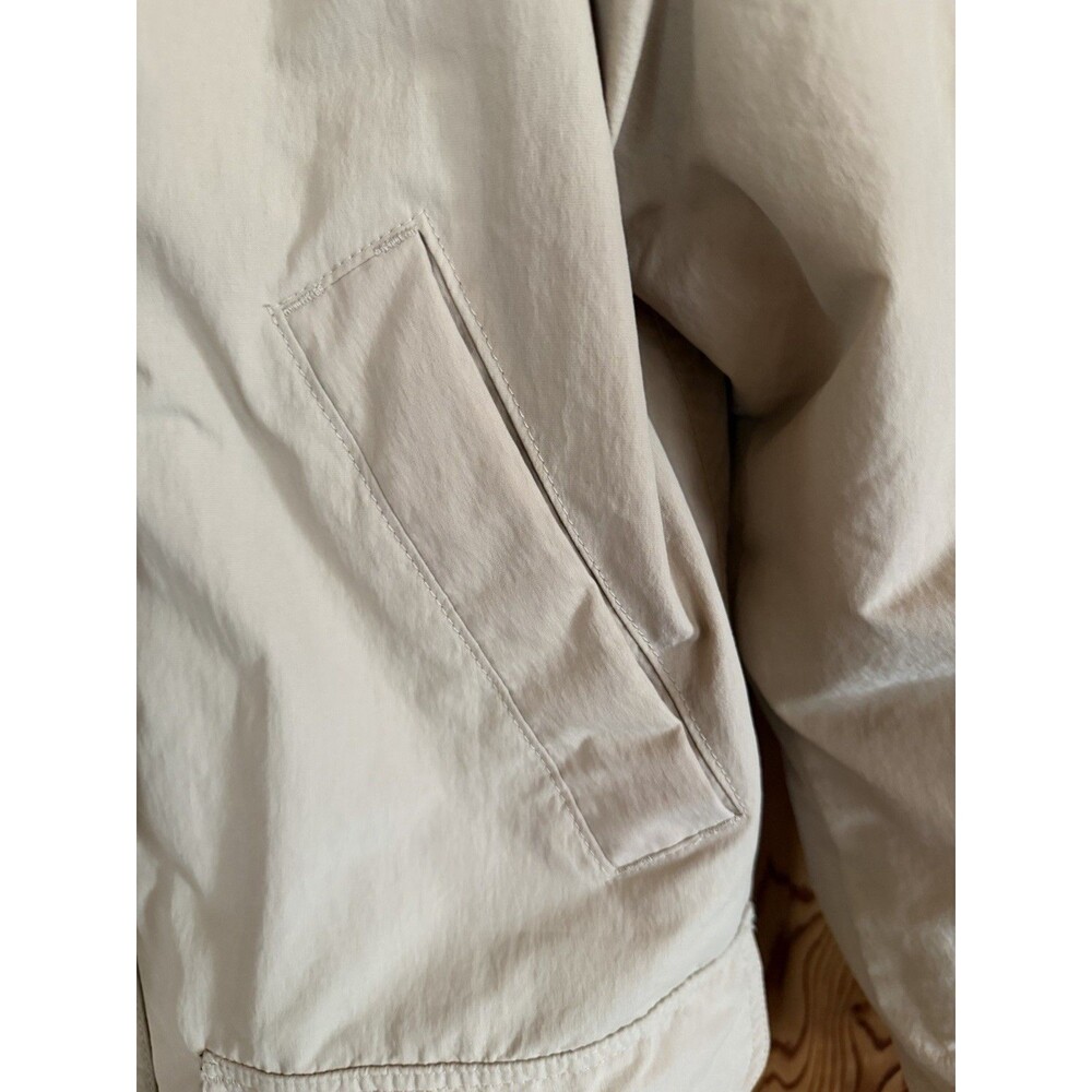 Men’s Abercrombie & Fitch Sherpa Lined Parka Size S Khaki Tan Attached Hood - Picture 5 of 9